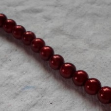 Glass Pearls ~ Mulberry Red