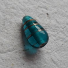 Handmade Indian Glass bead ~ Sea Blue Drop