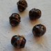 Handmade Indian Glass bead ~ Venetian Dk Amber Barrel