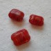 Handmade Indian Glass bead ~ Red with milk swirls & star 