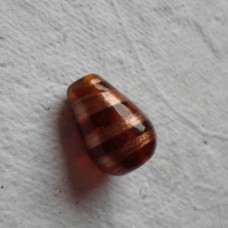 Handmade Indian Glass bead ~ 19mm Amber Drop