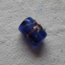 Handmade Indian Glass bead ~ 15mm Blue Tube