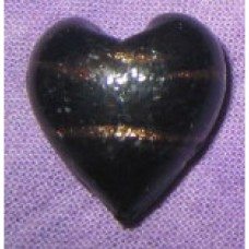 Handmade Indian Glass bead ~ Black Heart