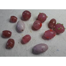 Indian Beads ~  11 Pack of Pink