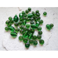 Emerald Green Assorted Glass Beads