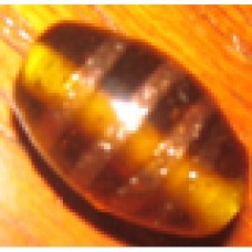 Handmade Indian Glass bead ~ Amber Oval