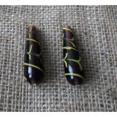 Handmade Indian Glass bead ~ Long Drop