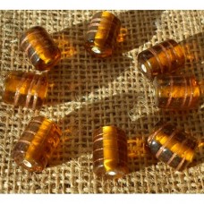 Handmade Indian Glass bead ~ Amber Tubes