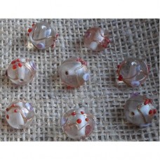 Handmade Indian Glass bead ~ Venetian  Clear Round