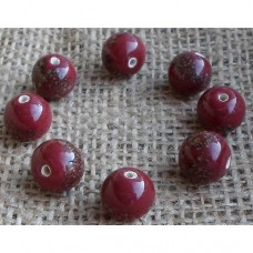 Handmade Indian bead ~ Maroon Speckled
