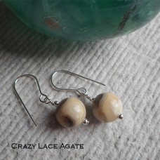 Earrings ~  10mm Semi precious ~ Sterling Silver