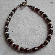 Bracelet ~ Garnet and Pearls