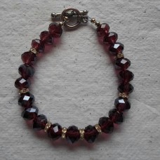 Bracelet ~ Glass Faceted Beads and Rhinstones