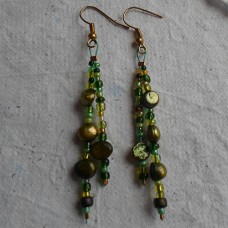 Earrings ~  Long Green Earrings