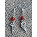 Earrings ~ 6mm Semi precious and Angel Wings