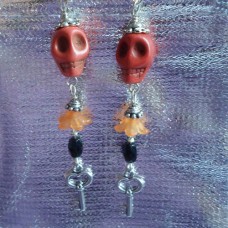 Earrings ~  Dangly Skull 