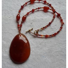 Necklace ~  Carnelian Drop