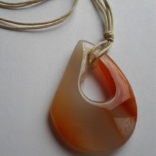 Necklace ~  Banded CarnelianTear Drop