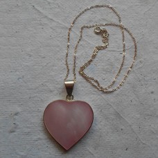Necklace ~ Bright Pink Shell Heart 