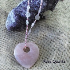 Necklace ~  Rose Quartz Heart