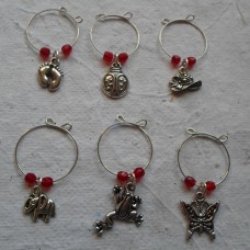 Set of 6 Wine Glass Charms