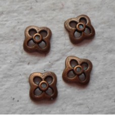 Red Copper ~ Bead Caps ~ 9mm Square