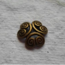 Antique Bronze ~ Bead Caps ~ 13mm Scroll