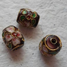 Cloisonné ~ 11mm Barrel Beads