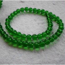 Glass beads ~ Round Emerald