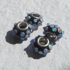 Pandora Style Bead Black with bumps 