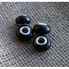 Pandora Style Bead Just Black  