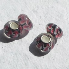 Pandora Style Bead Black and Pink 