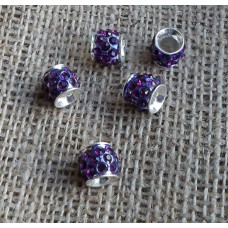 Pandora Style Purple Enamelled  Bead 