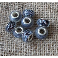 Pandora Style Bead Black with Hint of blue