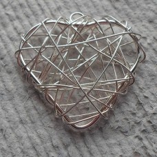 Silver Plate Wire wrapped Heart