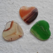 Pendant ~ Natural Agate ~ Hearts