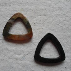 Pendant ~ Pair Indian Agate Hollow Triangles