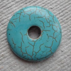 Pendant ~ Turquoise Howlite Donut ~ 3 Sizes