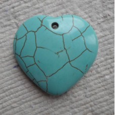 Pendant ~ Turquoise Howlite Flat Heart