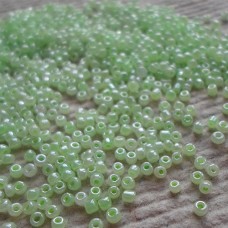  Seed Beads ~  Opaque Lustered ~ Apple Green