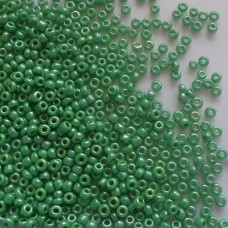 Seed Beads ~ Lustered Opaque ~  Apple Green