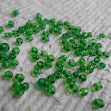 Seed Beads ~  Transparent ~ Emerald Green