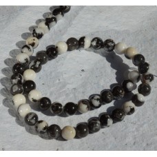 Black Zebra Jasper  Round Beads