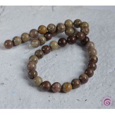 Flower Grass Jasper  Round Beads