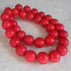 Round Beads Red Howlite