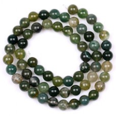 Moss Agate Round Beads