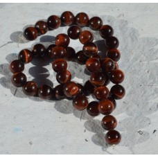 Red Tigers Eye Round Beads