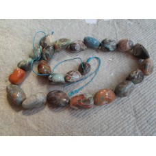 Crazy Lace Agate Nugget  Beads in Blues