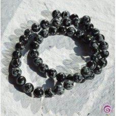 Snowflake Obsidian Round Beads