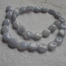 Blue Lace Agate Oval Beads